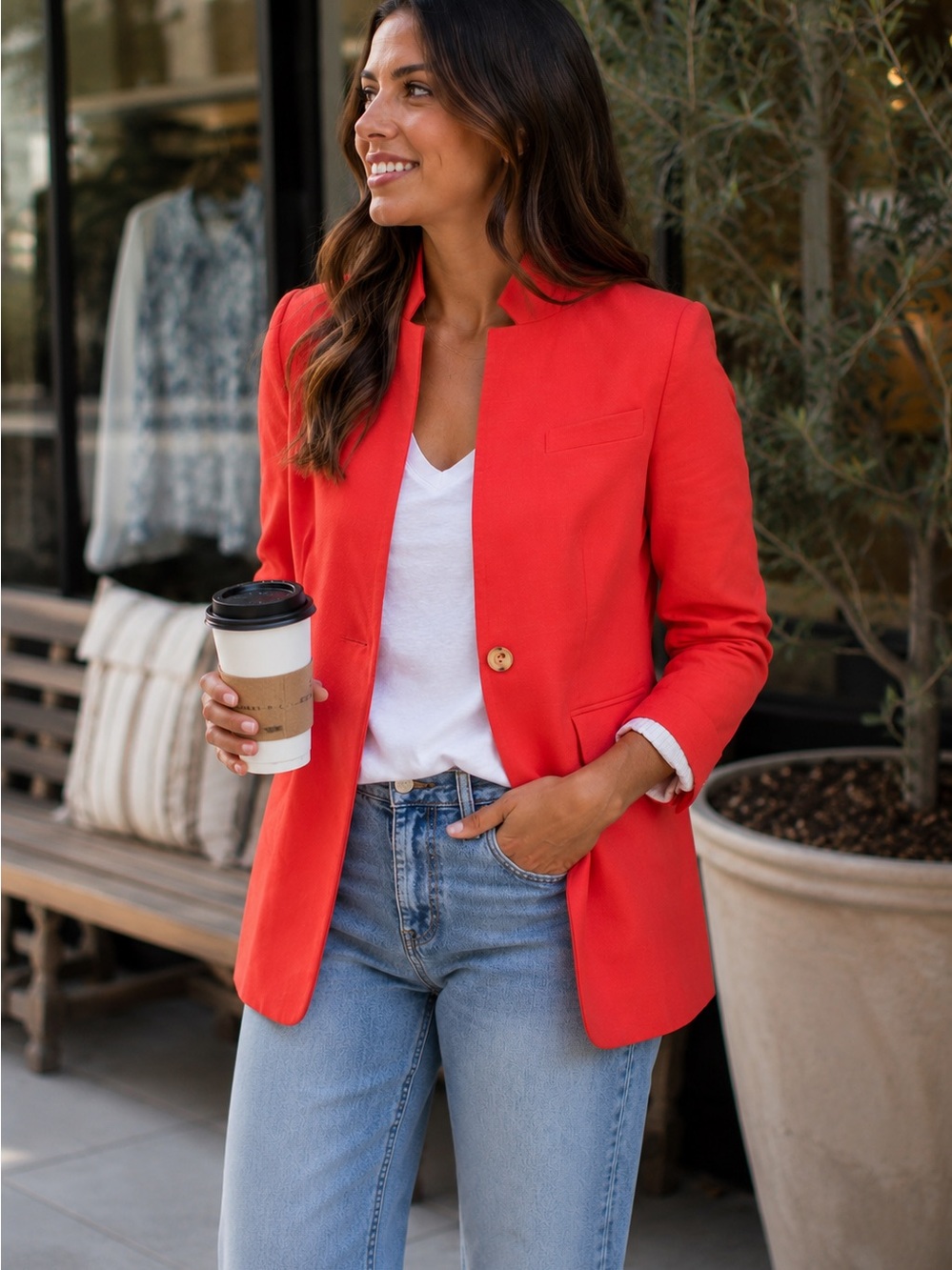 J Crew Women's Regent Wool Blazer/Orange/Size 4/NEW